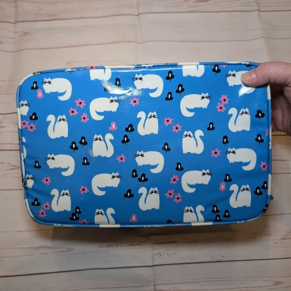 EUC Kate Spade Daycation Blue Cat Posy Large Collin Cosmetic Case - Picture 12 of 12